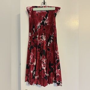 Banana Republic Factory Red Floral Midi Skirt